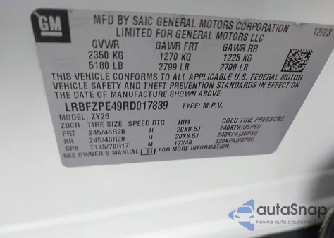 2024 Buick Envision Sport Touring Awd from USA, damaged, VIN LRBFZPE49RD017839